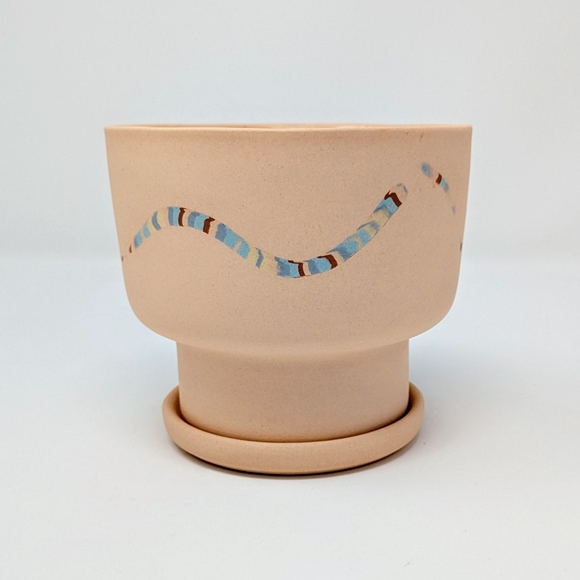 Peaches the Studio Peach Nerikomi Planter - Picture 1 of 7